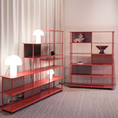 Free your personality. Unveiling the new Montana Free shelving system at the @isaloniofficial Hall 6 / D26. Designed by Jakob Wagner👀 #montanafree #MDW18 #salonedelmobile2018 #salonedelmobile #madeindenmark #danishdesign Vintage Room Aesthetic, Freestanding Shelving, Freestanding Shelves, Shelves Freestanding, Red Shelves, Berlin Apartment, Montana Furniture, Shelving Design, Home Library Design