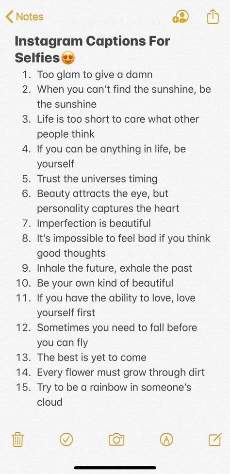 Aren’t selfies the hardest photos to caption, like EVER? You can’t go wrong with a cute caption or reflective quote to enhance how smokin’ hot your selfie is. Still not sure? Use your favourite quote from a song or string together a selection of emojis! #instagram #instagramcaptions #instagramcaptionideas #selfiecaptions New Look Captions Instagram, About Ideas For Instagram, Instagram Caption Ideas For Selfies, Best Song Quotes For Instagram, Self Photo Captions Instagram, Photo Captions Happiness, Caption For Photos Of Yourself, Quotes For Photos Captions, Captions For Photos