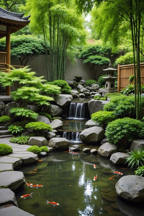 Modern Japanese Backyard, Japanese Gardens Landscape, Zen House Design Philippines, Japanese Backyard Ideas, Zen Garden Landscape, Modern Japanese Garden Landscapes, Diy Japanese Garden, Zen Garden Backyard, Japanese Pond