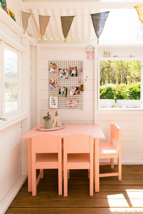 Cubby House Ideas Interior, Cubby House Interior, Kids Playhouse Interior, Playhouse Interior Ideas, Kids Shed, Cubby House Ideas, Playhouse Interior, Kids Cubby Houses, Backyard Kids Play Area