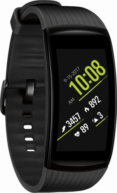 Samsung - Gear Fit2 Pro Fitness Watch (Large) - Black - Angle_Zoom Google Fit, Samsung Smart Watch, Fitness Smart Watch, Fitness Watch, Swimming Goggles, Band Workout, Samsung Gear Fit, Samsung Gear, Fitness Tracker