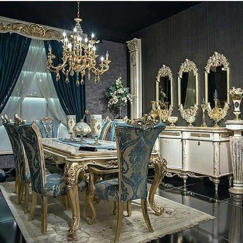 Luxury Dining Room Tables, Dining Room Decor Modern, Classical Interior, Set Meja Makan, Dinning Room Design, Dining Room Table Decor, Luxury Living Room Design, Modern Dining Room Tables, Beautiful Dining Rooms