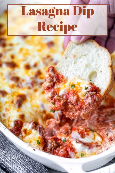 Lasagna Dip Recipe, Warm Dip Recipes, Lasagna Dip, Recipe Lasagna, Warm Appetizers, Dip Recipes Hot, Corn Dip Recipes, Dip Recipes Appetizers, Spinach Artichoke Dip Recipe