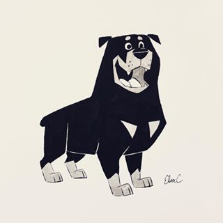 #Inktober Day 13: #rottweiler I'm doing a #doggo series 🐶 What breed would you like to see next? #inktober2017 #dog #rottie Rottweiler Cartoon, Designer Disney, Hug Illustration, Cute Dog Drawing, Animal Caricature, Canine Art, Art Corner, Dog Logo, Dog Illustration