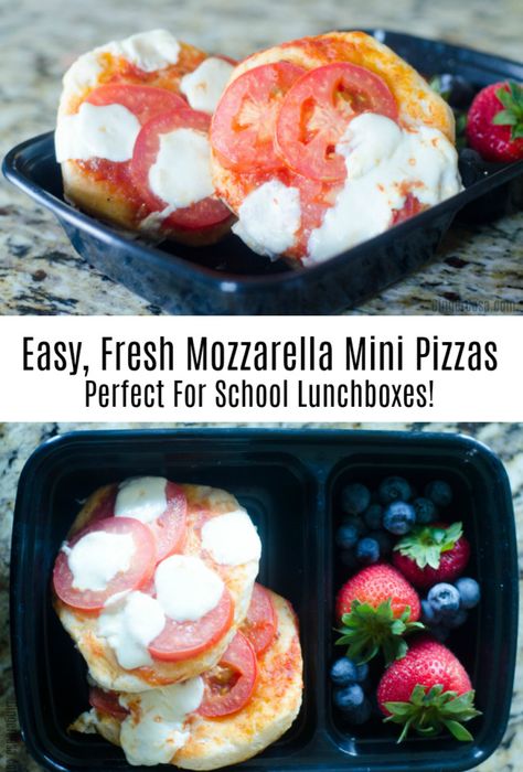 Want to pack a lunch that will both impress your kids and fill up their tummies? Fresh Mozzarella Mini Pizzas are great for lunchboxes! Pizzas Recipe, Fun School Lunches, Pack A Lunch, Lunch Box Idea, Best Homemade Pizza, Kid Meals, Pizza Recipes Easy, Mini Pizzas, Kid Friendly Lunches