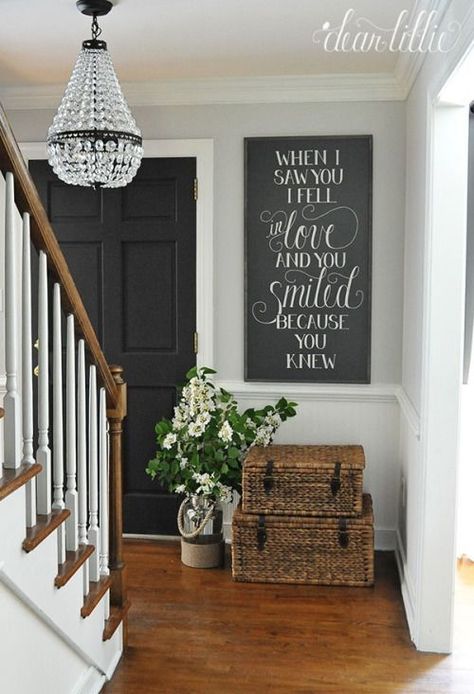 Favorite Pins Friday - Beneath My Heart Elegant Farmhouse Decor, Farmhouse Entry, Fresh Farmhouse, Farmhouse Entryway, Entryway Wall Decor, Foyer Decorating, Entryway Wall, Cool Ideas, Mud Room