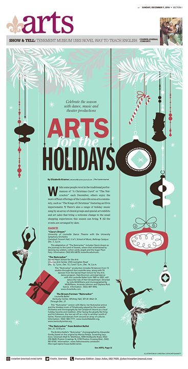 Arts holidays  #Newspaper #GraphicDesign #Layout Christmas Magazine Layout Design, School Magazine Ideas Articles, Christmas Magazine Layout, Newspaper Graphic, Article Layout, Christmas Magazine, Newspaper Design Layout, Christmas Layout, Newsletter Layout