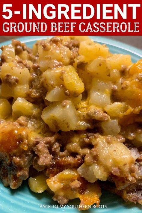 5-Ingredient Ground Beef Casserole | Recipe | Beef casserole recipes, Beef recipes for dinner, Ground beef recipes for dinner Ground Beef Casserole Recipes, Easy To Cook Meals, Crock Pot Recipes, Beef Casserole Recipes, Ground Beef Casserole, Dinner With Ground Beef, Simple Dinner, Ground Beef Recipes Easy, Ground Beef Recipes For Dinner