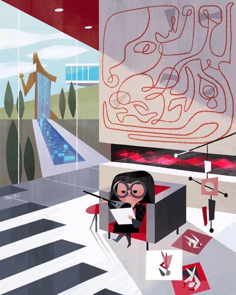 Joey Chou, The Wall, Screen, Illustrations, Disney, Wall, Red