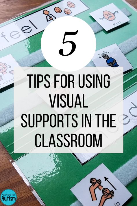 How do you implement visual supports in the classroom? Teachers in special education can sometimes feel overwhelmed with using visual supports with students. Visual supports are there to do just what they say-support. The purpose of using visual supports with students in special education is to enhance their day. You should find that using visuals will increase communication, help with transitions and overall make the school day run more smoothly. Visual Supports, Sensory Room, Teacher Classroom, In The Classroom, School Days, The Classroom, The School, Special Education, Communication