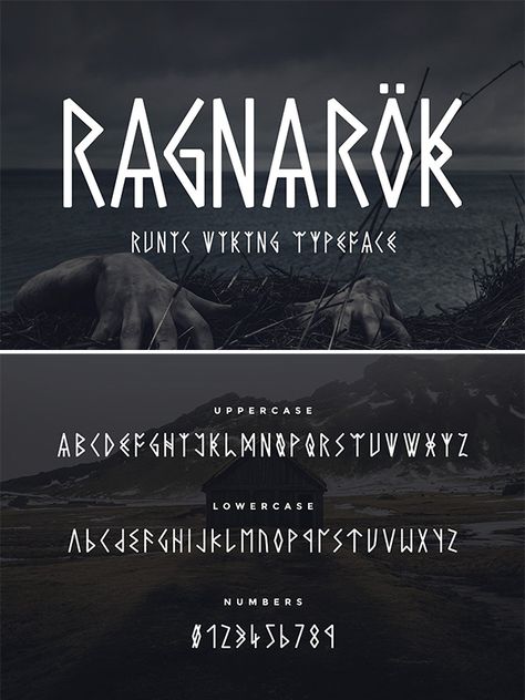 Ragnarok - Runic Viking Font Viking Alphabet Letters, Norse Lettering, Rune Font, Viking Font, Nordic Font, Alfabeto Viking, Fonts Graphic Design, Alfabet Font, Blog Font