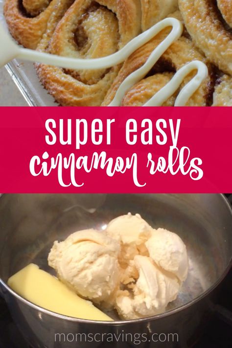 Looking to make breakfast for dinner?? These caramel cinnamon rolls use ice cream, sugar and more making the perfect concoction of delicious gooey caramel.     Your entire family will love these and so will guests.     I serve this breakfast for guests all of the time, too! #breakfast #cinnamonrolls #easy Connamon Rolls, Breakfast For Guests, Vanilla Ice Cream Toppings, Caramel Cinnamon Rolls, Rhodes Rolls Recipes, Rhodes Cinnamon Rolls, Caramel Rolls, Cinnamon Caramel, Cinnamon Rolls Easy