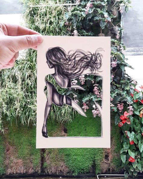 Paper Cutout Shamekh Bluwi, Paper Cutout Art, Illusion Art, Landscape Illustration, Fashion Illustrator, Creative Drawing, Old Building, Paper Cutout, Artist Style