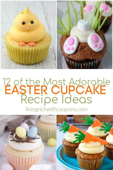 Here are 12 of the most adorable Easter cupcake recipe ideas!  Make these cute and delicious treats for your Easter celebration. #eastercupcakeideas #easter #cupcakes Cupcake Recipe Ideas, Easter Cupcake Recipes, Succulent Cupcakes, Easter Cupcake, Cupcake Decoration, Easter Desserts Recipes, Easter Baking, Easy Cheesecake Recipes, Easter Cake