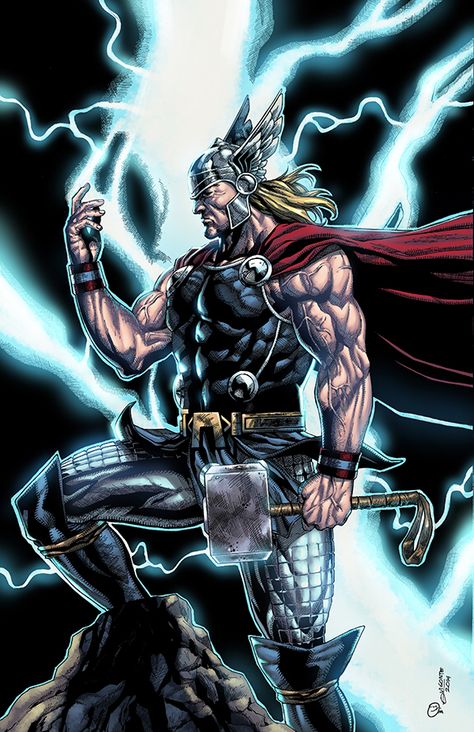 Thor colors by spidey0318 on DeviantArt Thor Marvel Comics Art, Marvel Thor Art, Thor Artwork, Asgard Marvel, Thor Comic Art, Thor Wallpaper, Thor Art, Thor Comic, Thor Marvel