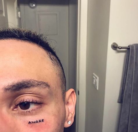 Under Eye Tattoo, Face Tats, Eye Tattoo, Tattoos For Guys, Tatting, Tattoo Ideas, Piercings, Mirror Selfie, Tattoos