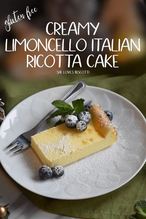 Creamy Limoncello Italian Ricotta Cake Creamy Limoncello, Ricotta Cheese Desserts, Ricotta Recipes Dessert, Lemon Ricotta Cake Recipes, Ricotta Dessert, Limoncello Cake, Ricotta Cake Recipes, Cake Recipe Easy, Limoncello Recipe