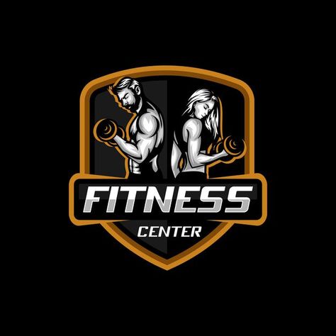 Center Logo, Fitness Center, Premium Vector, Gin, Bodybuilding, Logo Design, Gym, Design