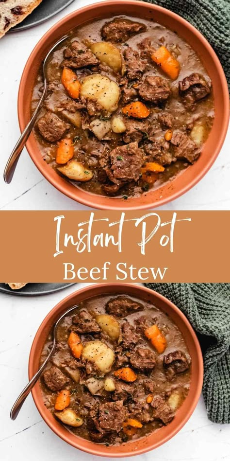 Instant Pot Beef Stew Recipe, Resep Makanan Beku, Instant Pot Stew, Instant Pot Beef Stew, Easy Beef Stew, Pot Beef Stew, Hearty Soup, Instant Pot Dinner, Beef Stew Recipe