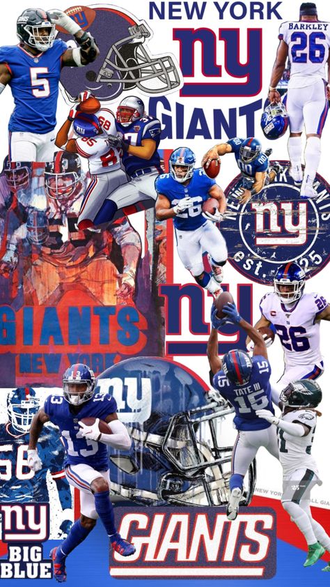 Ny Giants Wallpaper, New York Giants Wallpaper, Katherine Core, Giants Wallpaper, Baseball Aesthetic, Nfl Giants, Collage Football, Ny Giants Football, New York Giants Logo