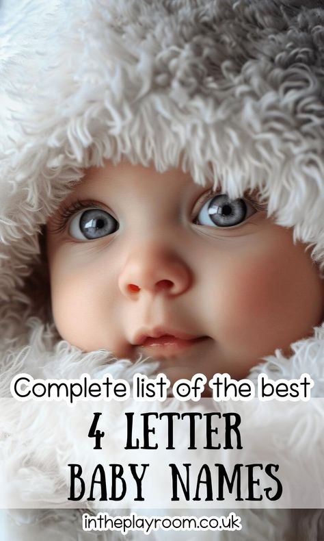 Top 4 Letter Baby Names for Boys and Girls  - In The Playroom 4 Letter Girl Names, Majestic Names, Rare Names, Modern Names, Vintage Names, Classic Names, How To Teach Kids, Family Finance, Baby Boy Names