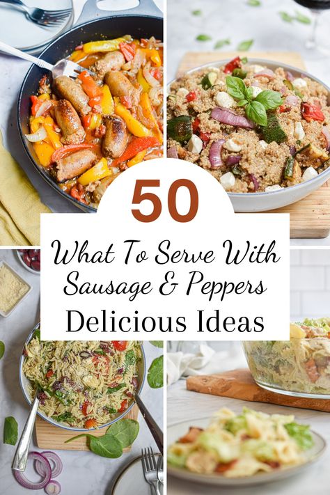 Beans And Weenies, Sausage And Peppers Crockpot, Sausage And Peppers Sandwich, Sausage Stir Fry, Turkey Side Dishes, Italian Sausage And Peppers, Delicious Side Dishes, Sausage Peppers And Onions, Sausage Dinner