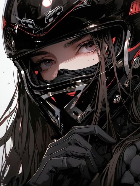 Lady Biker Aesthetic, Anime Baddie, Women Bikers, Anime Motorcycle, Female Motorcycle Riders, Tomboy Art, Image Moto, Biker Aesthetic, Female Biker