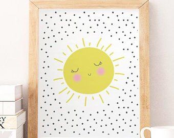 Gender Neutral Nursery Art, Sunshine Wall Art, Neutral Nursery Art, My Only Sunshine, Sun Wall Art, Nursery Art Set, Nursery Poster, Kids Room Wall, Art Happy