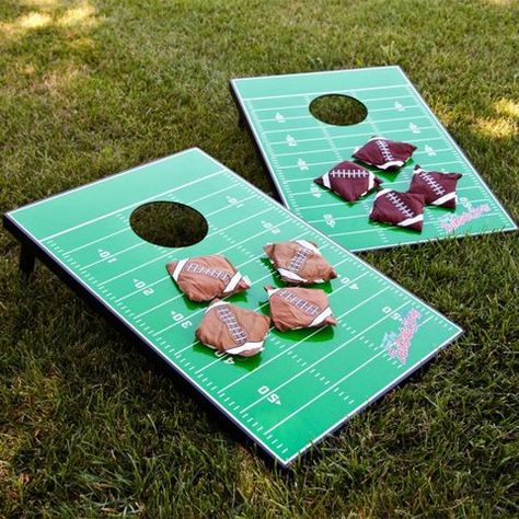 Tailgate Party Decorations, Superbowl Party Games, Superbowl Party Decorations, Football Theme Party, Bean Bag Toss Game, Bag Toss Game, Football Tailgate, Corn Hole Game, Football Birthday