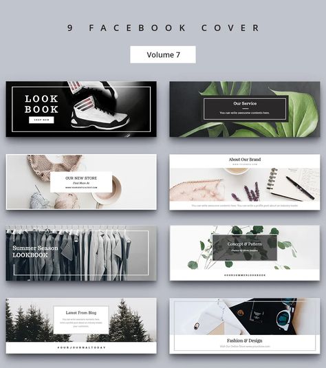 9 Minimal Facebook Cover Templates PSD Facebook Cover Design Inspiration, Facebook Cover Photos Business, Facebook Cover Ideas, Facebook Banner Design, Shopping Banner, Business Facebook Cover, Creative Facebook Cover, Templates Facebook, Shop Banner Design