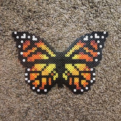 Monarch Butterfly Perler Bead Pattern, Butterfly Melty Beads, Perler Beads Butterfly, Butterfly Hama Beads, Perler Butterfly, Butterfly Perler Beads, Butterfly Perler Bead Pattern, Perler Bead Butterfly, Melty Bead Designs