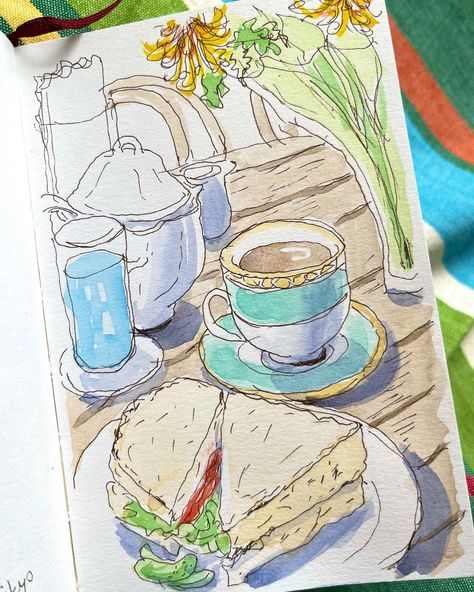 Book Cafe Drawing, Aesthetic Cafe Drawing, Cafe Drawing Aesthetic, Cafe Paintings Art, Cute Cafe Drawing, Elegant Sketches, Cafe Drawings, Cafe Sketches, Drawing Cafe