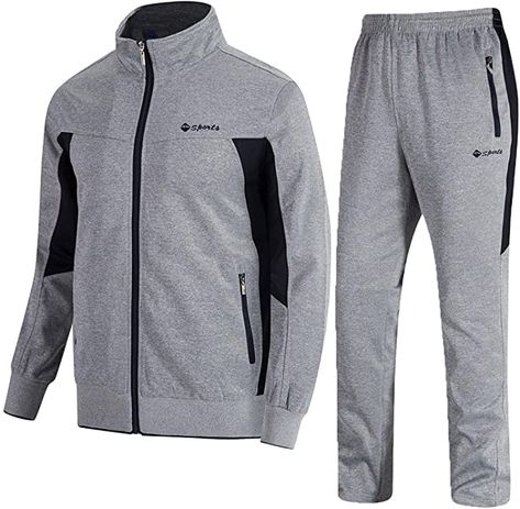 Amazon.com: TBMPOY Men's Tracksuit Athletic Sports Casual Full Zip Sweatsuit: Clothing Tracksuit Men, Sweatsuit Set, Track Suit Men, Casual Athletic, Athletic Sports, Tracksuit Set, Sports Suit, Casual Sets, Mens Activewear