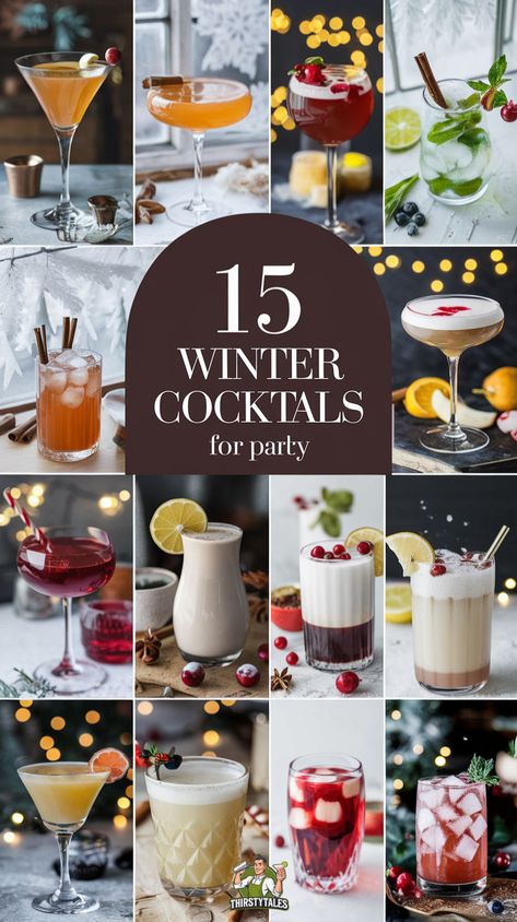 "Warm up your celebration with our 15 Winter Cocktails for Party! Discover cozy recipes perfect for any gathering, featuring Big Batch Christmas Cocktails and Cocktails For A Crowd. From Festive Beverages to Holiday Drinks, these Christmas Party Cocktails For A Crowd will impress your guests. Try our Spicy Christmas Cocktail or Make Ahead Christmas Cocktails for easy entertaining. Don’t miss out on delightful Christmas Wine Cocktail Recipes and the refreshing Aperol Christmas Cocktail!" Cocktails For Party, Big Batch Christmas Cocktails, Christmas Party Drinks Alcohol, Christmas Party Cocktails, Fun Christmas Cocktails, Fun Christmas Drinks, Cocktails For A Crowd, Easy Holiday Drinks, Cocktail Recipes For A Crowd