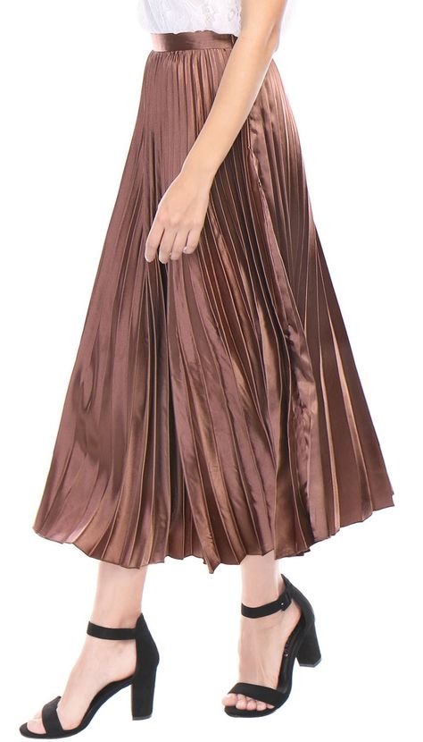 Women's High Waist Party Accordion Pleats Metallic Midi Skirt#Waist, #Party, #Women Metallic Midi Skirt, Accordion Pleats, Style Inspiration Casual, Vintage Style Decorating, Party Women, Dress Silver, Elegant Skirt, Green Outfit, Styles Inspiration