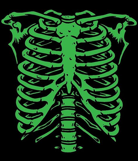 Buy 'Spooky Ribcage Skeleton Neon Green' by RetroGear as a T-Shirt, Classic T-Shirt, Tri-blend T-Shirt, Lightweight Hoodie, Women's Fitted Scoop T-Shirt, Women's Fitted V-Neck T-Shirt, Women's Relaxed Fit T-Shirt, Contrast Tank, Sticker, P... Ribcage Skeleton, Green Skeleton, Spinal Tap, Last Minute Halloween Costume, Last Minute Halloween, My Grandmother, See Me, Neon Green, Last Minute