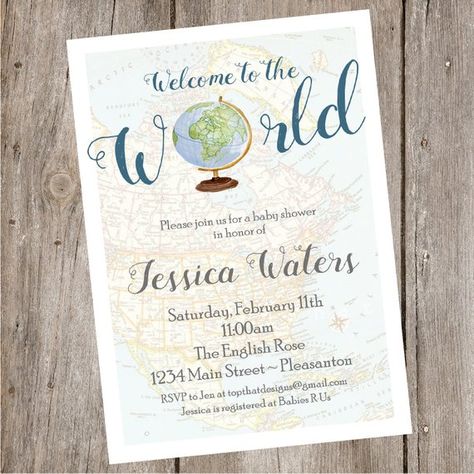 Welcome to World Baby Shower Invitation- Digital Baby Maverick, Welcome Baby Party, Welcome To The World Baby, Winter Shower, Newborn Baby Tips, Sip And See, Creative Cookies, Photo Site, Invitation Baby Shower