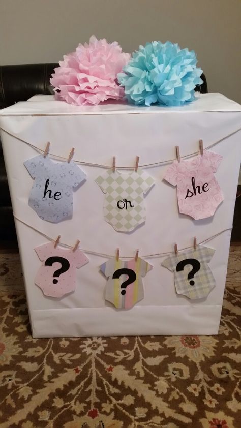 I did my own take on gender reveal box! Gender Reveal Diy, Gender Reveal Box, Scrapbook Box, Gender Reveal Themes, Creative Valentines, Diy Valentines Crafts, Baby Gender Reveal, Reveal Ideas, Reveal Party