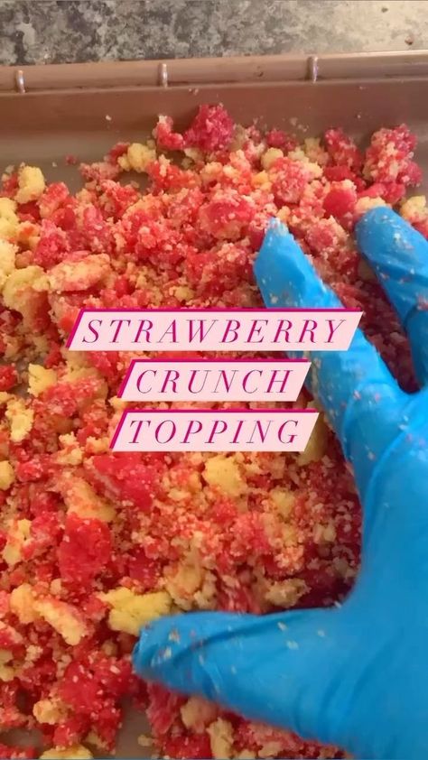 Kristy’s on Reels | dopemusicyouneed · Original audio Strawberry Crunch Cups, Strawberry Crunch Crumble, Strawberry Crunch Cake, Conversation Pit, Strawberry Crunch, Crunch Recipe, Strawberry Dessert Recipes, Stick Butter, Crunch Cake