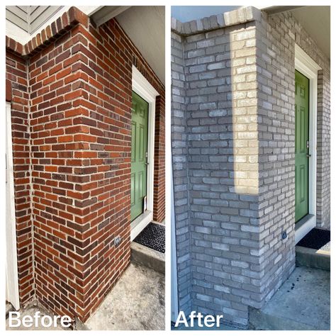 Stain Brick, Stained Brick, Red Brick Exteriors, Painted Brick Exteriors, Painted Brick House, Exterior House Remodel, Home Exterior Makeover, Brick Exterior House, Exterior Makeover