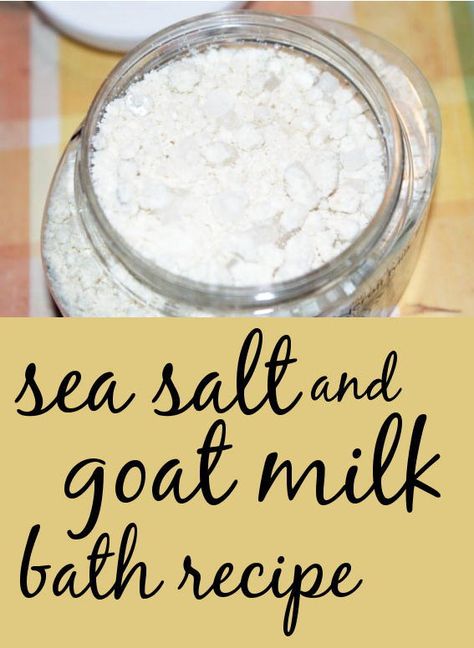 This Sea Salt and Goat Milk Bath Recipe is perfect for those who enjoy a long soak in the tub. It's super simple to make and you don't need a scale! Milk Bath Diy, Bath Ingredients, Milk Bath Recipe, Dried Chamomile, Milk Baths, Bath Soak Recipe, Bath Diy, Homemade Milk, Milk Bath Soak