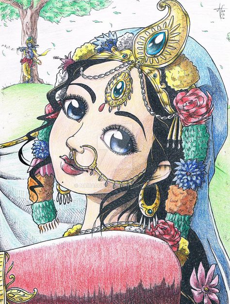 Shri Krishna Drawing Sketch, Krishna Holi, Srimati Radharani, Indian Arts, Krishna Hd, Flowers Paintings, Krishna Drawing, Sweet Lord, Journal Books