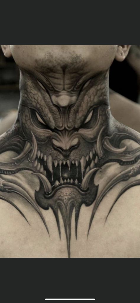 Rose Throat Tattoo Men, Neck And Throat Tattoos Men, Rock And Roll Tattoo, Neck Tats, Front Neck Tattoo, Full Neck Tattoos, Best Neck Tattoos, Tattoos Aesthetic, Torso Tattoos