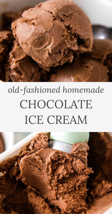 scoops of old-fashioned homemade chocolate ice cream, green scoop scooping chocolate ice cream Ice Cream No Eggs, Homemade Ice Cream Maker, Homemade Ice Cream Recipes Machine, Kitchen Aid Ice Cream, Homemade Chocolate Ice Cream, Best Homemade Ice Cream, Ice Cream Recipes Machine, Easy Homemade Ice Cream, Cuisinart Ice Cream