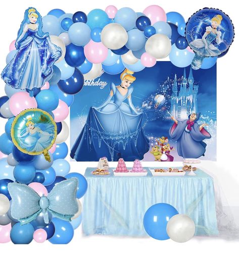 Cinderella Birthday Party Decorations, Cinderella Party Decorations, Happy Birthday Background, Cinderella Birthday Party, Decoration Balloon, Princess Party Decorations, Birthday Party Set, Princess Theme Party, Cinderella Party