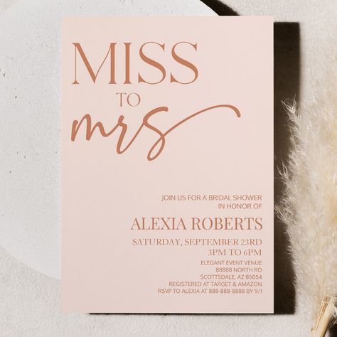 Miss To Mrs Bridal Shower Ideas, Bohemian Bridal Shower, Mrs Brown, Bridal Shower Invites, From Miss To Mrs, Bohemian Bridal, Miss To Mrs, Bridal Shower Theme, Bridal Shower Invitation