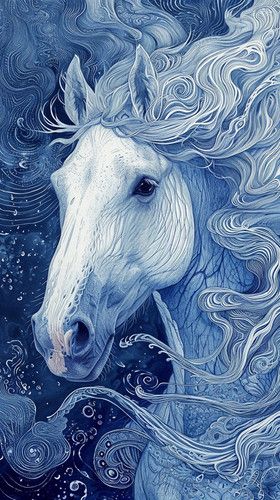 Flying Bulldog Art -Ethereal Equine: The Majestic Flow Equine Art Abstract, Unusual Horse, Abstract Horse Art, Horse Art Drawing, Woodcut Art, Horse Artwork, Bulldog Art, Digital Art Gallery, Spirited Art