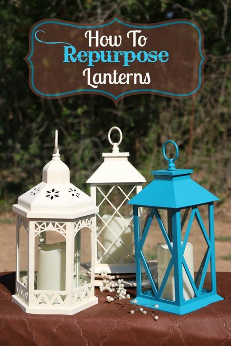 How to Repurpose Lanterns Painted Lanterns, Lantern Ideas, Diy Lanterns, Diy Chandelier, Metal Lanterns, Candle Inspiration, Cute Home Decor, Lanterns Decor, Backyard Fun