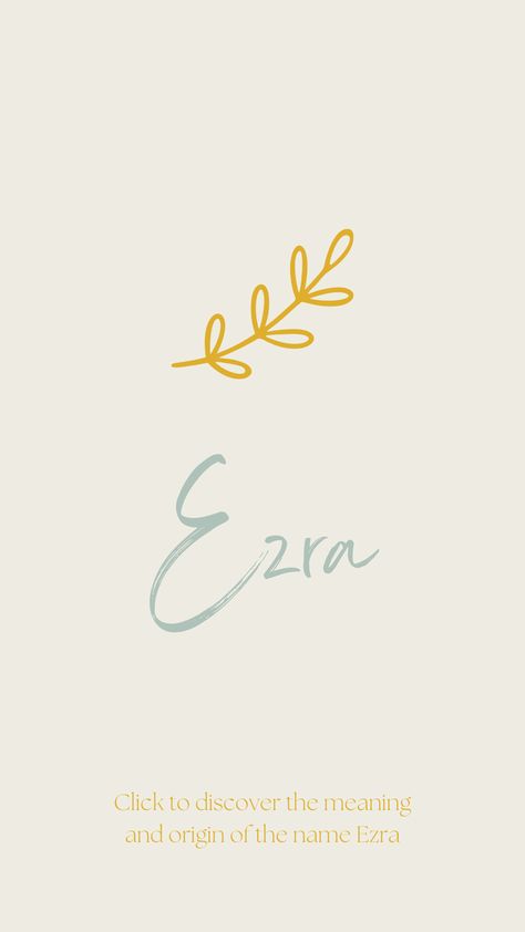 Discover the meaning and origin of the name Ezra. Ezra Name Tattoo, Ezra Tattoo Ideas, Ezra Name Meaning, Ezra Tattoo, Ezra Name, Cute Baby Names For Boys, African Boy Names, Uncommon Baby Boy Names