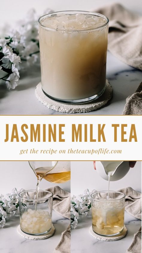 Jasmine Tea Recipe, Jasmine Milk Tea, Classic Milk Tea, Green Tea With Milk, Jasmine Milk Tea Recipe, Green Tea Latte Recipe, Cultural Foods, Cafe Recipes, Sweet Jasmine